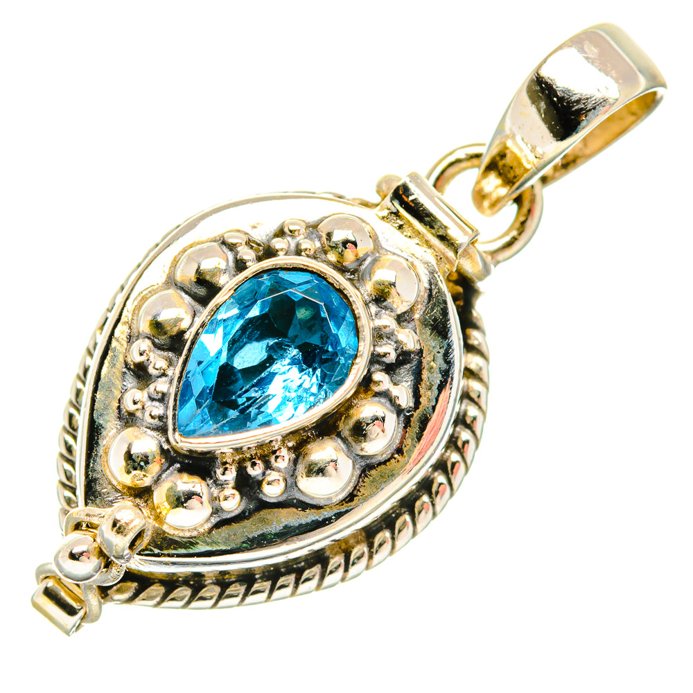 Blue Topaz Pendants handcrafted by Anasilvercos - PD26785 - Photo 2
