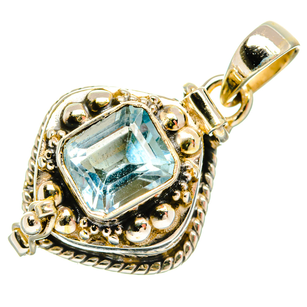 Blue Topaz Pendants handcrafted by Anasilvercos - PD26786 - Photo 2