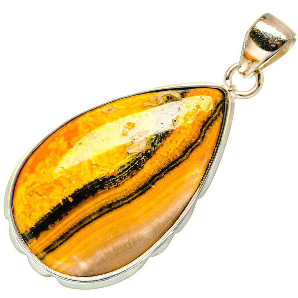 Bumble Bee Jasper Pendants handcrafted by Anasilvercos - PD26910 - Photo 2