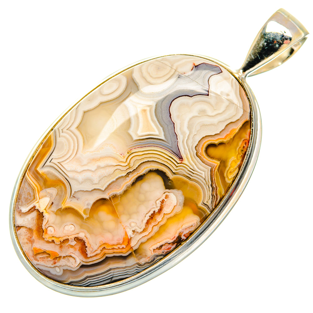 Laguna Lace Agate Pendants handcrafted by Anasilvercos - PD26913 - Photo 2