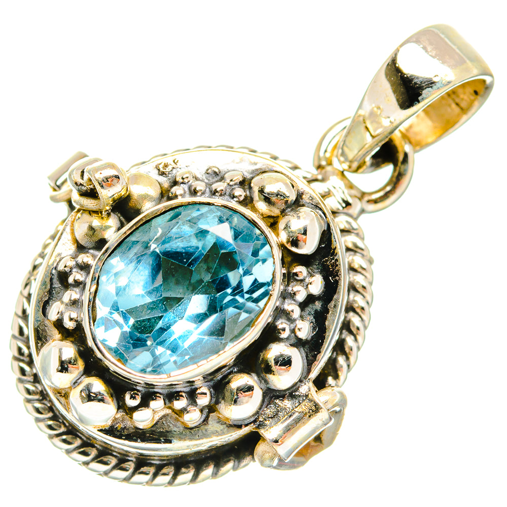 Blue Topaz Pendants handcrafted by Anasilvercos - PD26928 - Photo 2