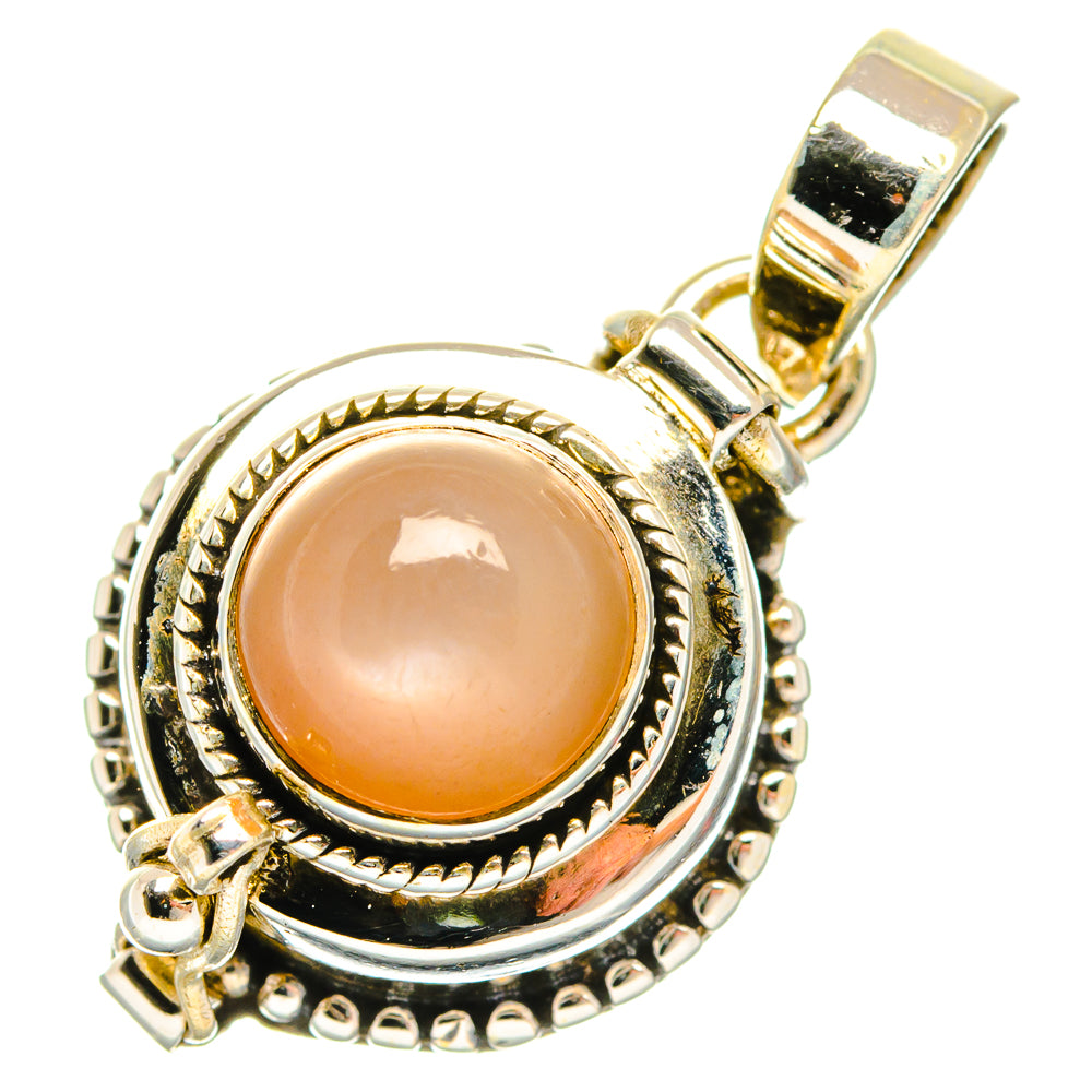 Peach Moonstone Pendants handcrafted by Anasilvercos - PD26932 - Photo 2