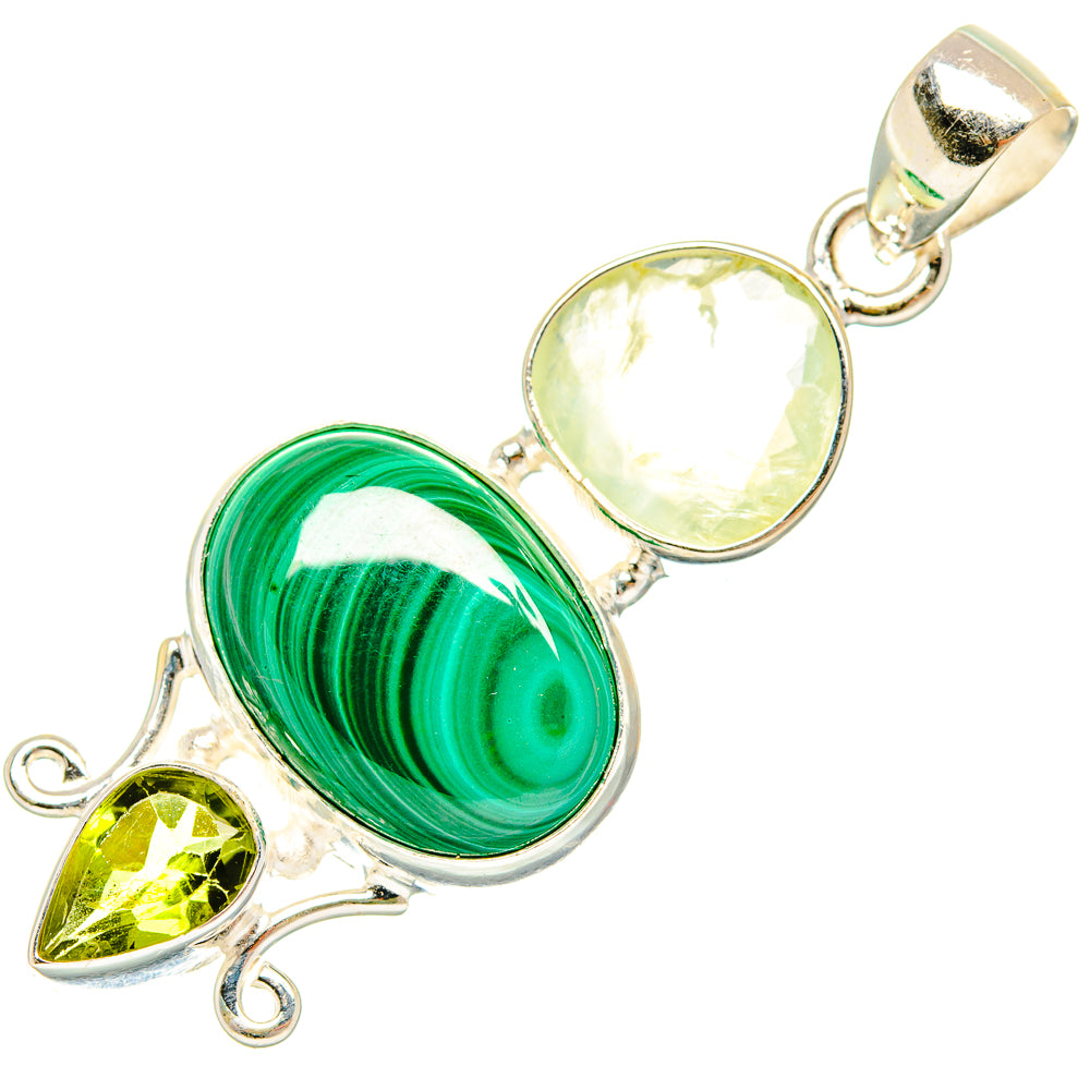 Malachite Pendants handcrafted by Anasilvercos - PD27006 - Photo 2