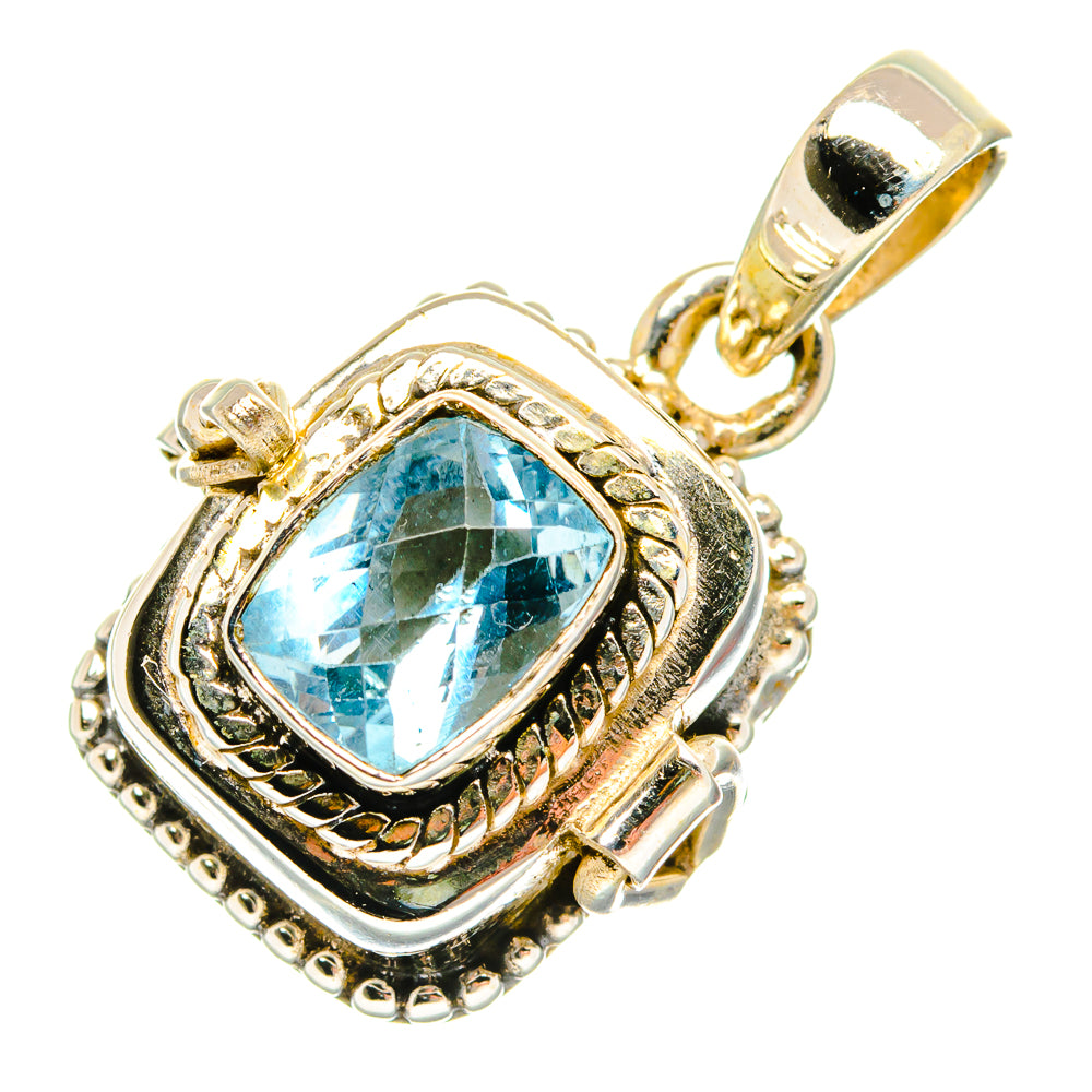 Blue Topaz Pendants handcrafted by Anasilvercos - PD27092 - Photo 2
