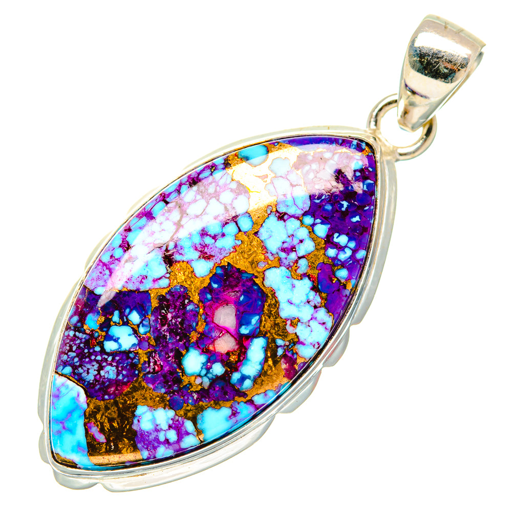 Purple Copper Composite Turquoise Pendants handcrafted by Anasilvercos - PD27151 - Photo 2