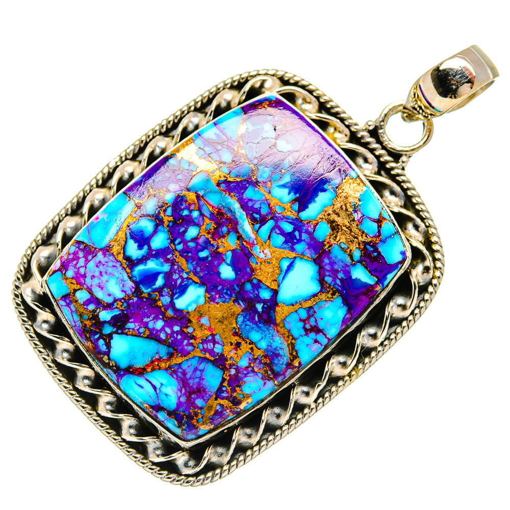 Purple Copper Composite Turquoise Pendants handcrafted by Anasilvercos - PD27277 - Photo 2