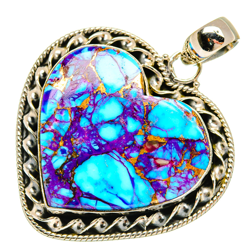 Purple Copper Composite Turquoise Pendants handcrafted by Anasilvercos - PD27278 - Photo 2