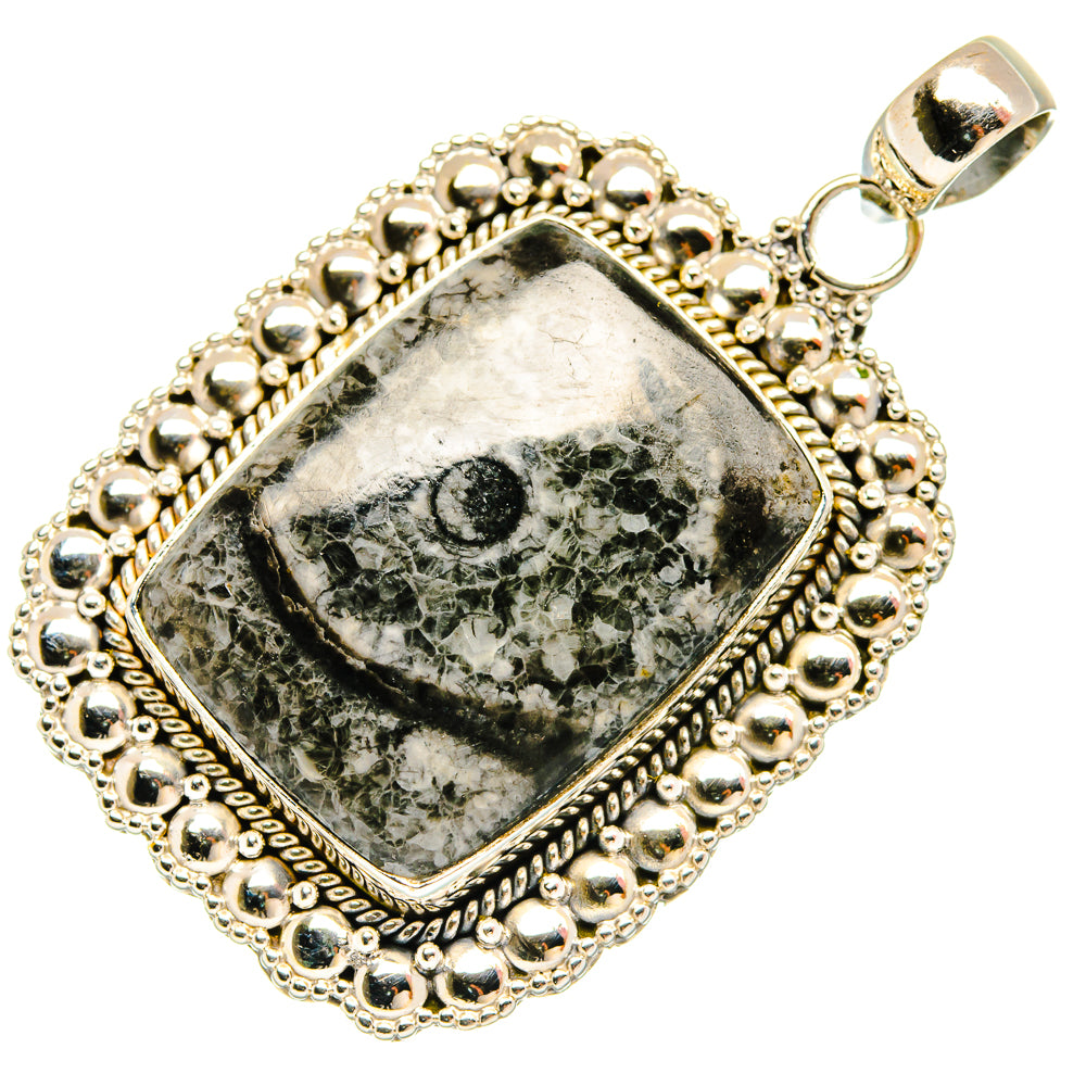 Moroccan Goniatite Fossil Pendants handcrafted by Anasilvercos - PD27289 - Photo 2