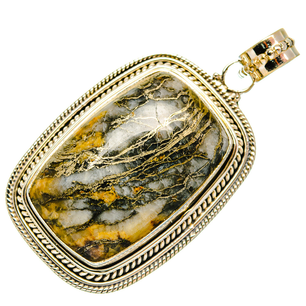 Pyrite Agate Pendants handcrafted by Anasilvercos - PD27290 - Photo 2