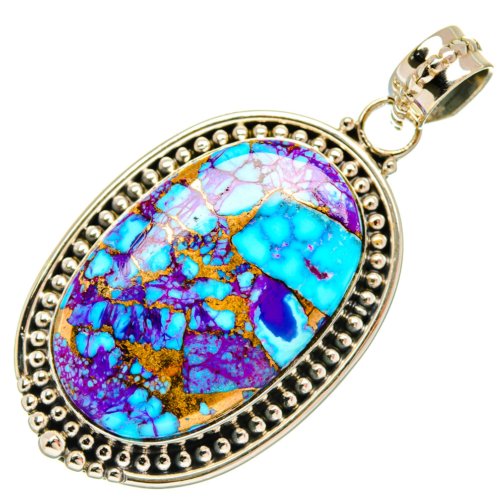 Purple Copper Composite Turquoise Pendants handcrafted by Anasilvercos - PD27296 - Photo 2