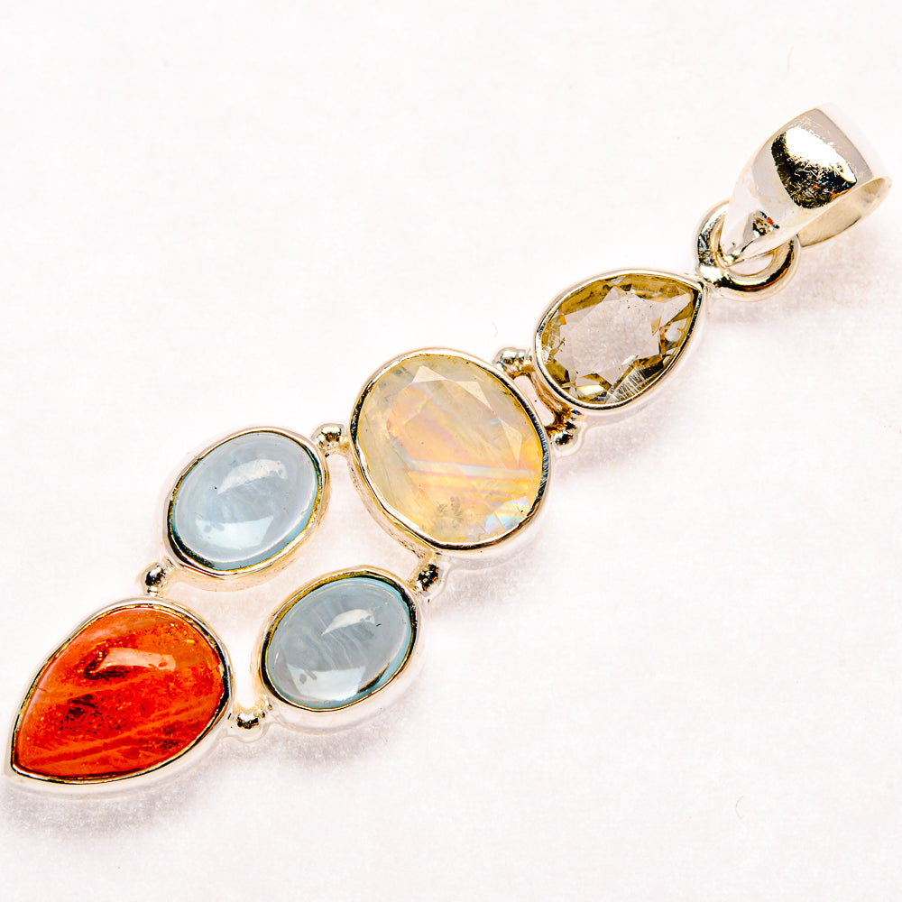 Rainbow Moonstone Pendants handcrafted by Anasilvercos - PD27406 - Photo 2