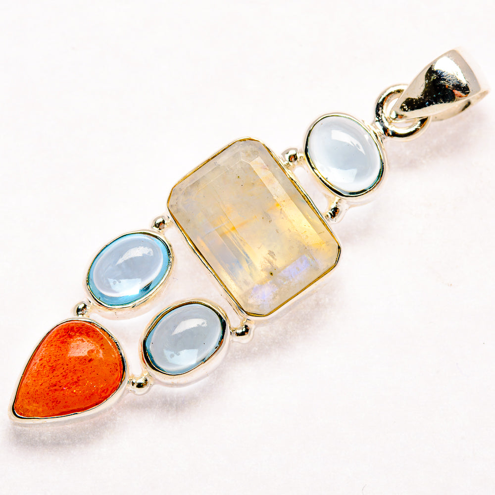 Rainbow Moonstone Pendants handcrafted by Anasilvercos - PD27415 - Photo 2