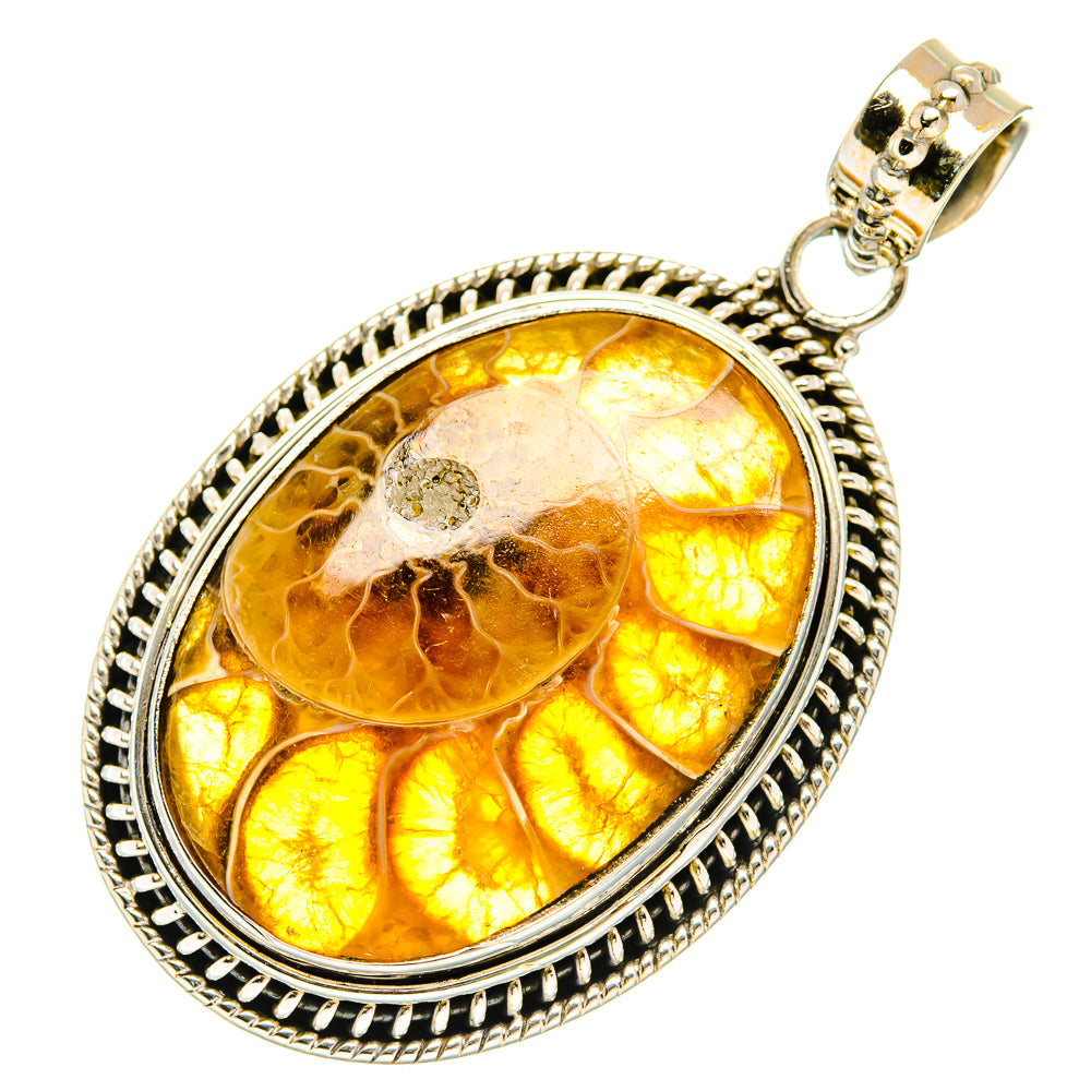 Ammonite Fossil Pendants handcrafted by Anasilvercos - PD27431 - Photo 2