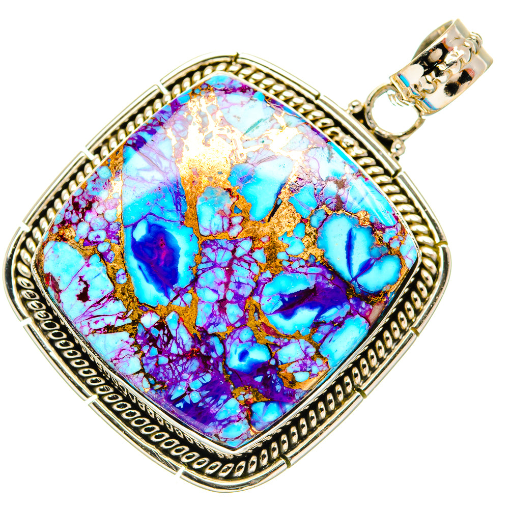 Purple Copper Composite Turquoise Pendants handcrafted by Anasilvercos - PD27445 - Photo 2