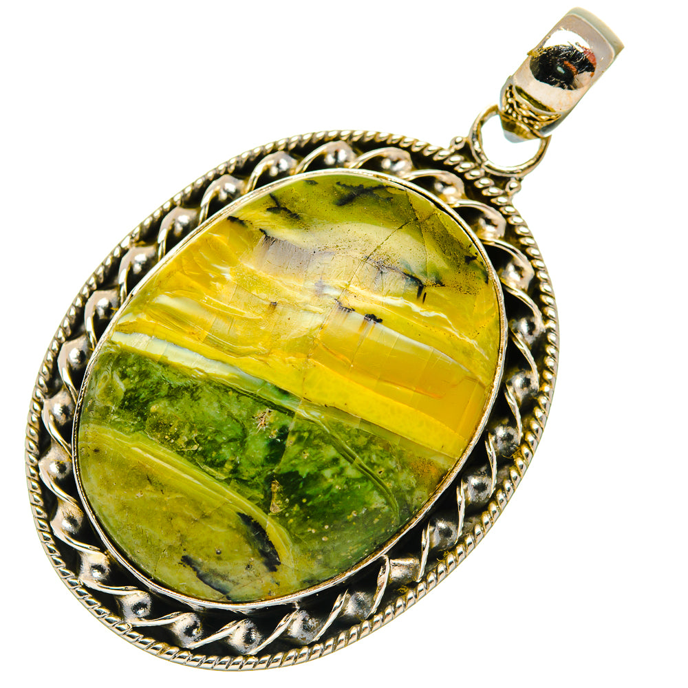 African Green Opal Pendants handcrafted by Anasilvercos - PD27446 - Photo 2