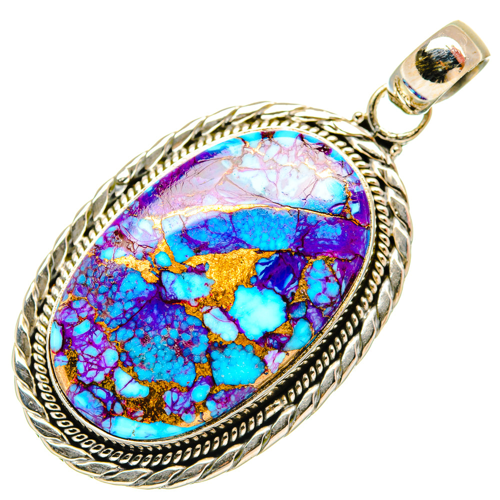 Purple Copper Composite Turquoise Pendants handcrafted by Anasilvercos - PD27466 - Photo 2