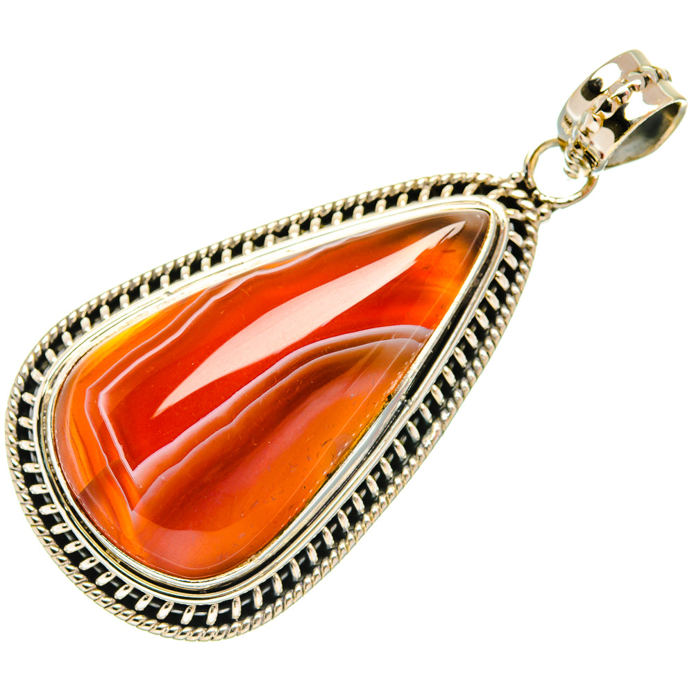 Red Botswana Agate Pendants handcrafted by Anasilvercos - PD27633 - Photo 2