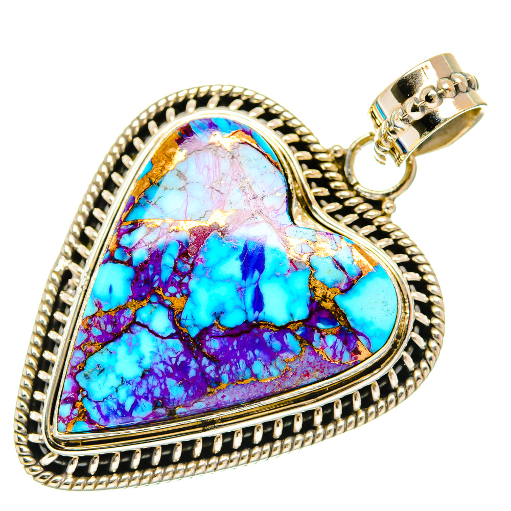 Purple Copper Composite Turquoise Pendants handcrafted by Anasilvercos - PD27655 - Photo 2