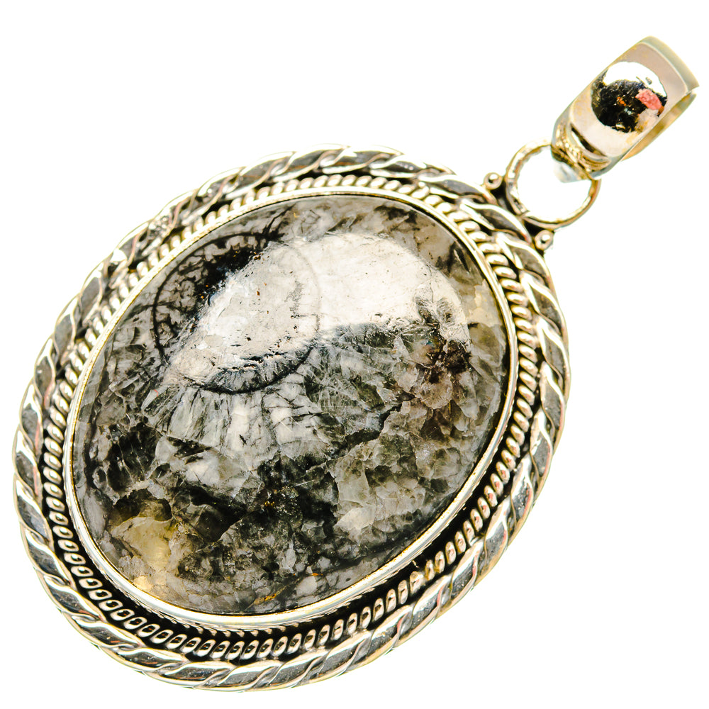 Moroccan Goniatite Fossil Pendants handcrafted by Anasilvercos - PD27663 - Photo 2