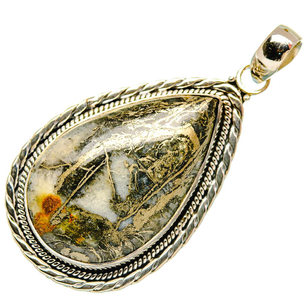 Pyrite Agate Pendants handcrafted by Anasilvercos - PD27673 - Photo 2