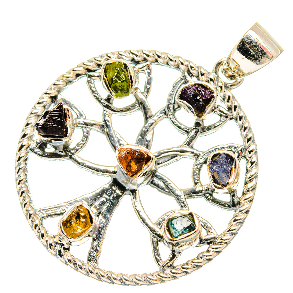Multi-Stone Chakra Tree Of Life Pendants handcrafted by Anasilvercos - PD27833 - Photo 2