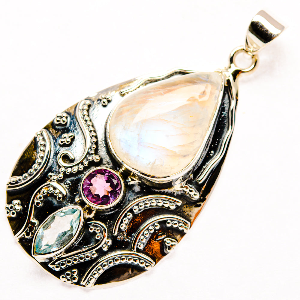 Rainbow Moonstone Pendants handcrafted by Anasilvercos - PD27913 - Photo 2