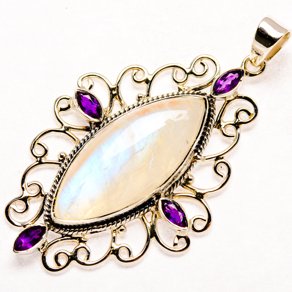 Rainbow Moonstone Pendants handcrafted by Anasilvercos - PD27916 - Photo 2