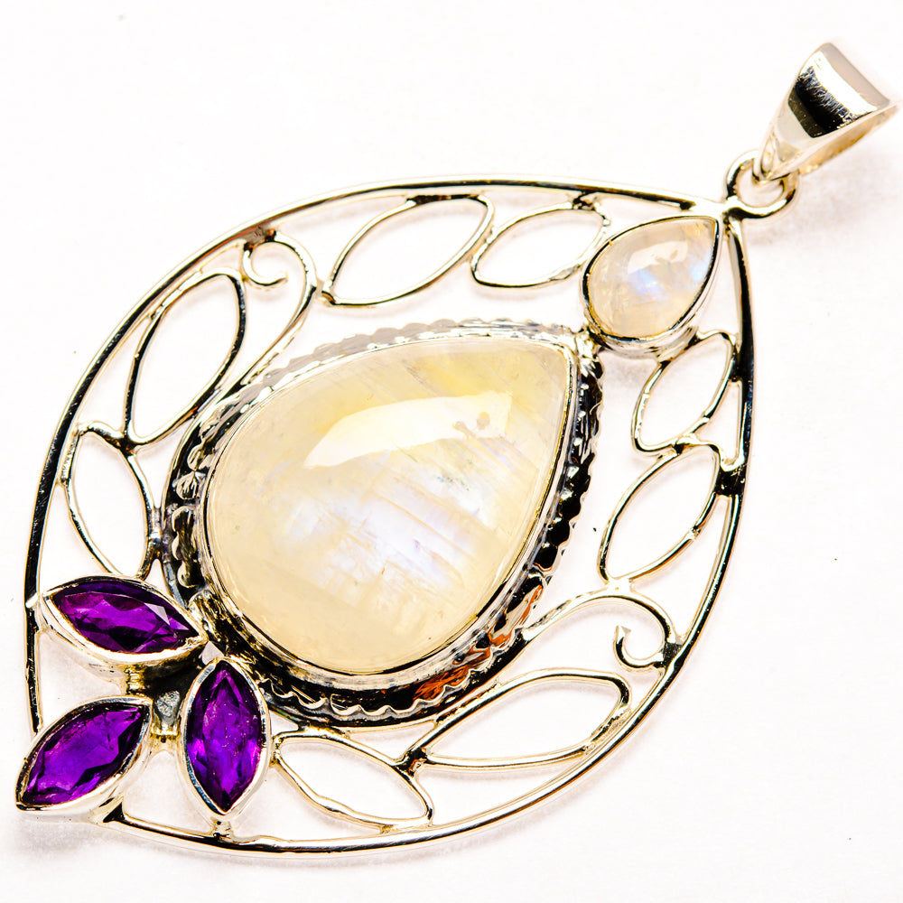 Rainbow Moonstone Pendants handcrafted by Anasilvercos - PD27917 - Photo 2