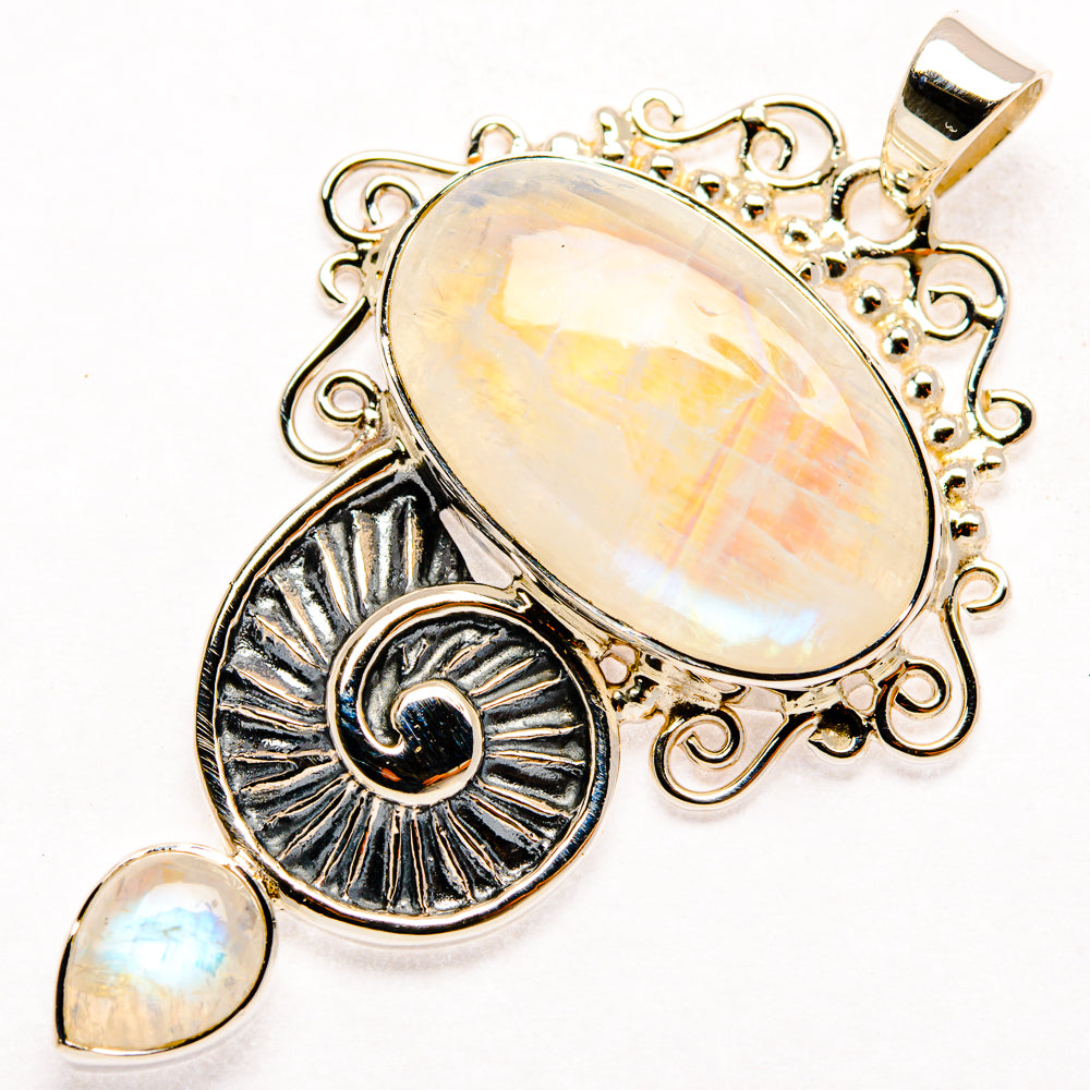 Rainbow Moonstone Pendants handcrafted by Anasilvercos - PD27918 - Photo 2