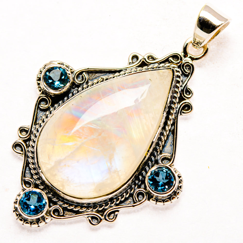 Rainbow Moonstone Pendants handcrafted by Anasilvercos - PD27929 - Photo 2