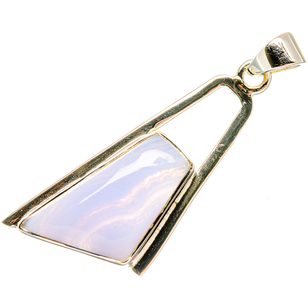 Blue Lace Agate Pendants handcrafted by Anasilvercos - PD27983 - Photo 2