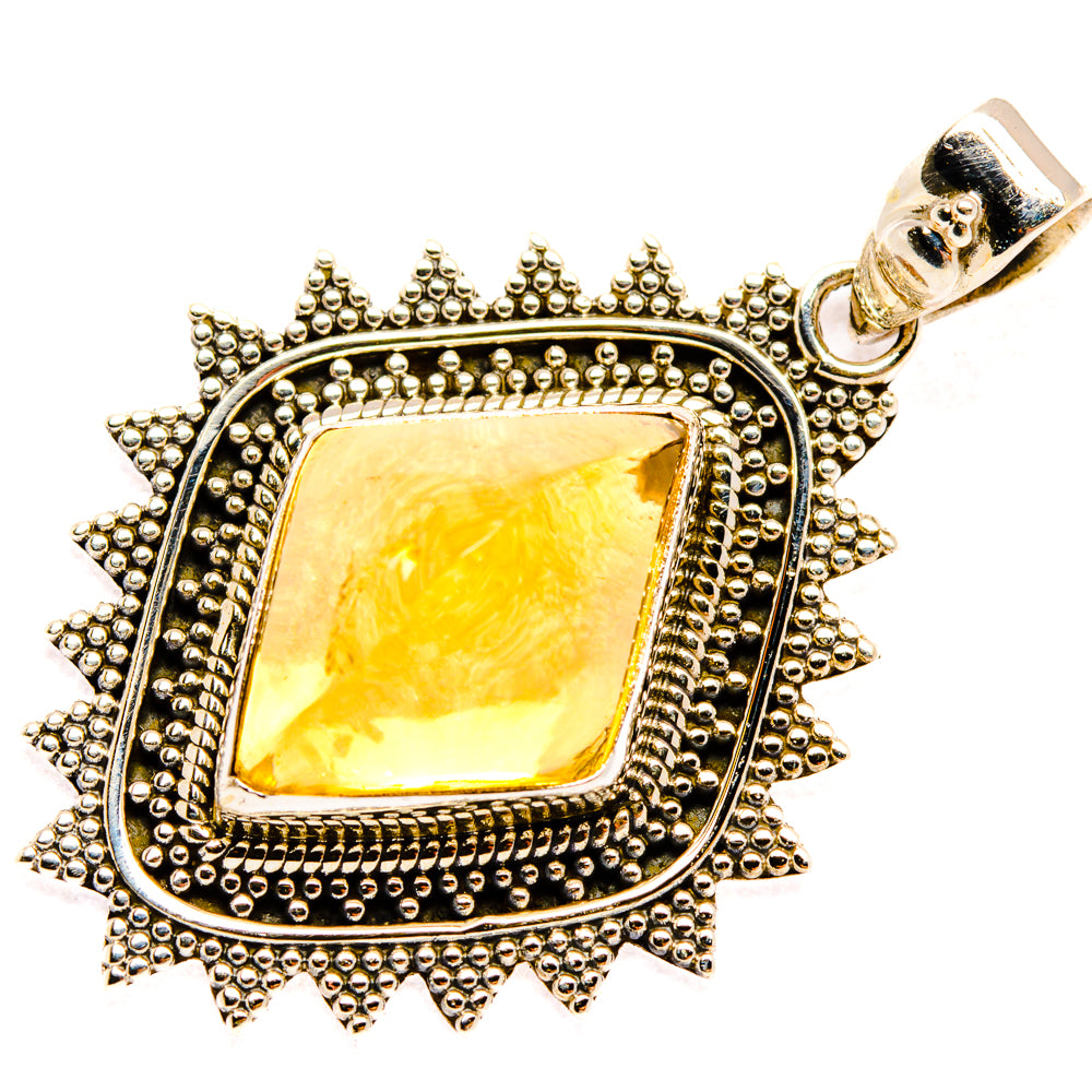 Citrine Sugarloaf Pendants handcrafted by Anasilvercos - PD28149 - Photo 2