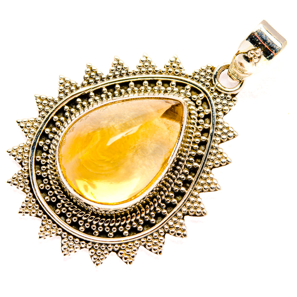 Citrine Sugarloaf Pendants handcrafted by Anasilvercos - PD28150 - Photo 2