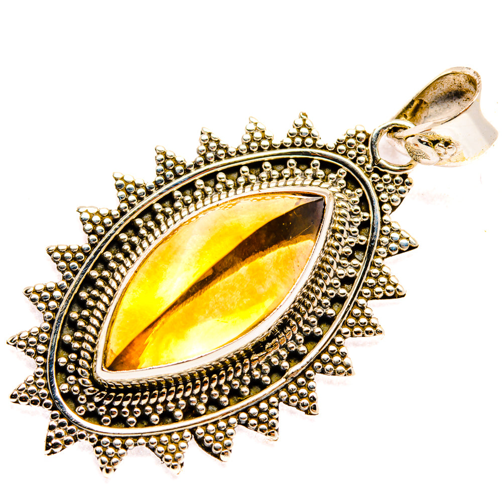 Citrine Sugarloaf Pendants handcrafted by Anasilvercos - PD28152 - Photo 2