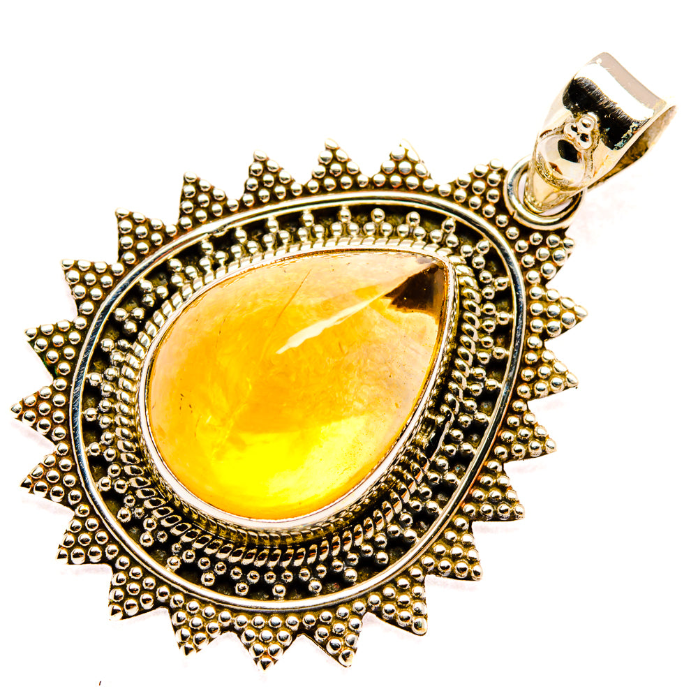 Citrine Sugarloaf Pendants handcrafted by Anasilvercos - PD28153 - Photo 2