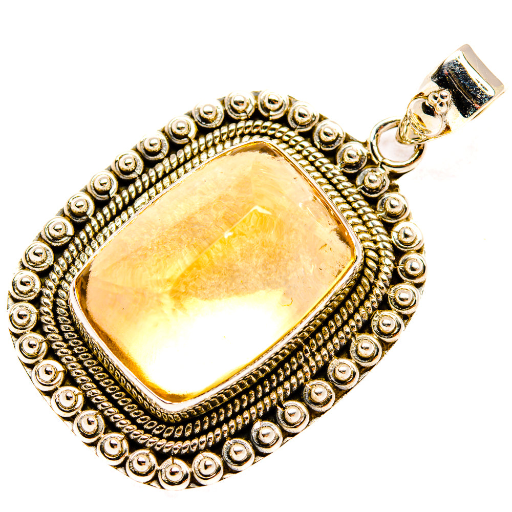Citrine Sugarloaf Pendants handcrafted by Anasilvercos - PD28154 - Photo 2