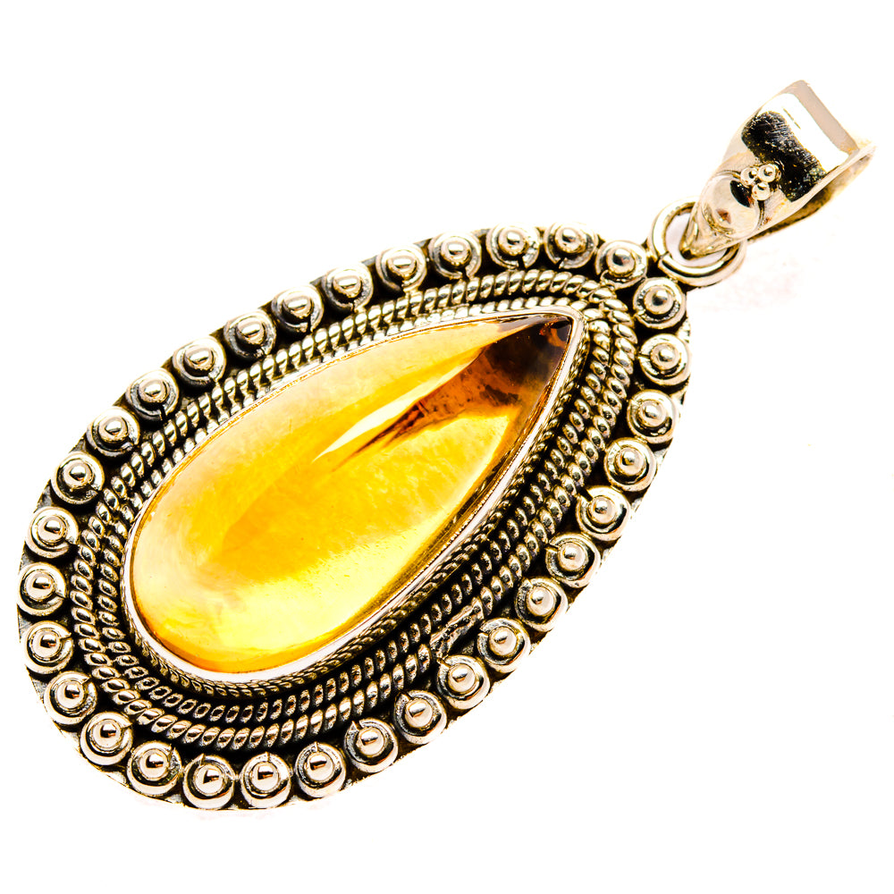 Citrine Sugarloaf Pendants handcrafted by Anasilvercos - PD28155 - Photo 2