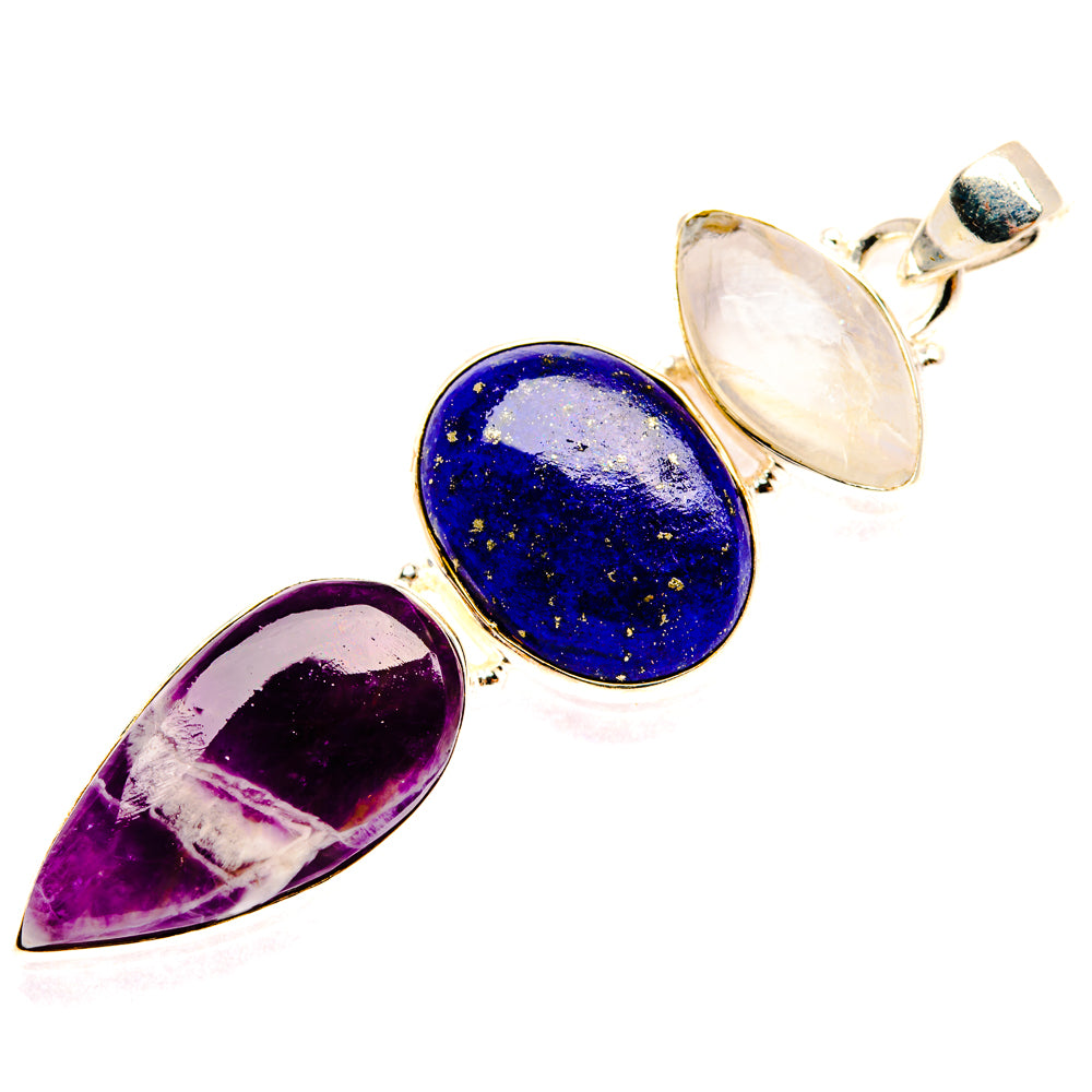 Chevron Amethyst Pendants handcrafted by Anasilvercos - PD28243 - Photo 2