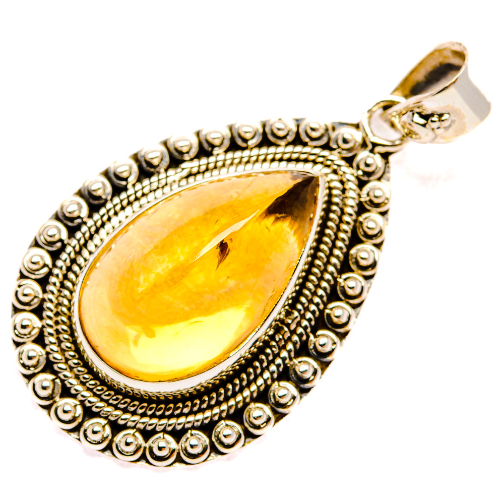 Citrine Sugarloaf Pendants handcrafted by Anasilvercos - PD28270 - Photo 2