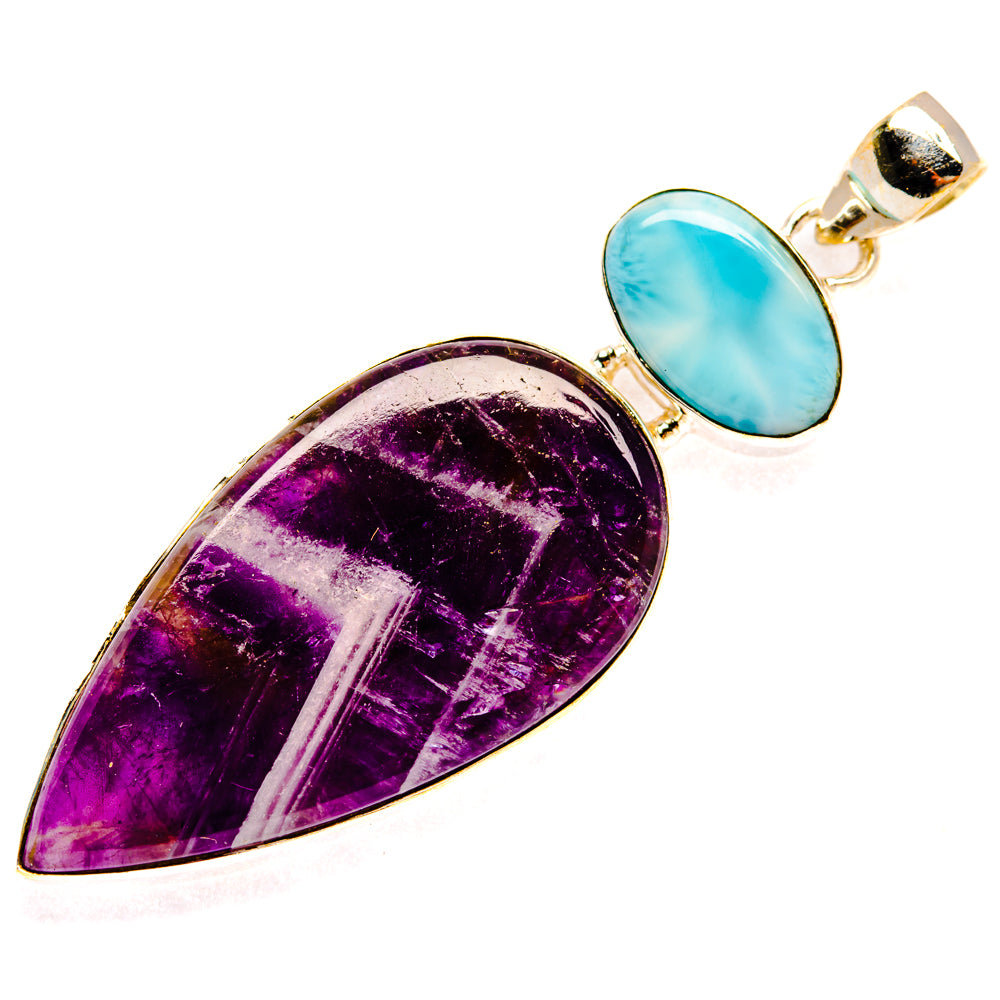 Chevron Amethyst Pendants handcrafted by Anasilvercos - PD28341 - Photo 2