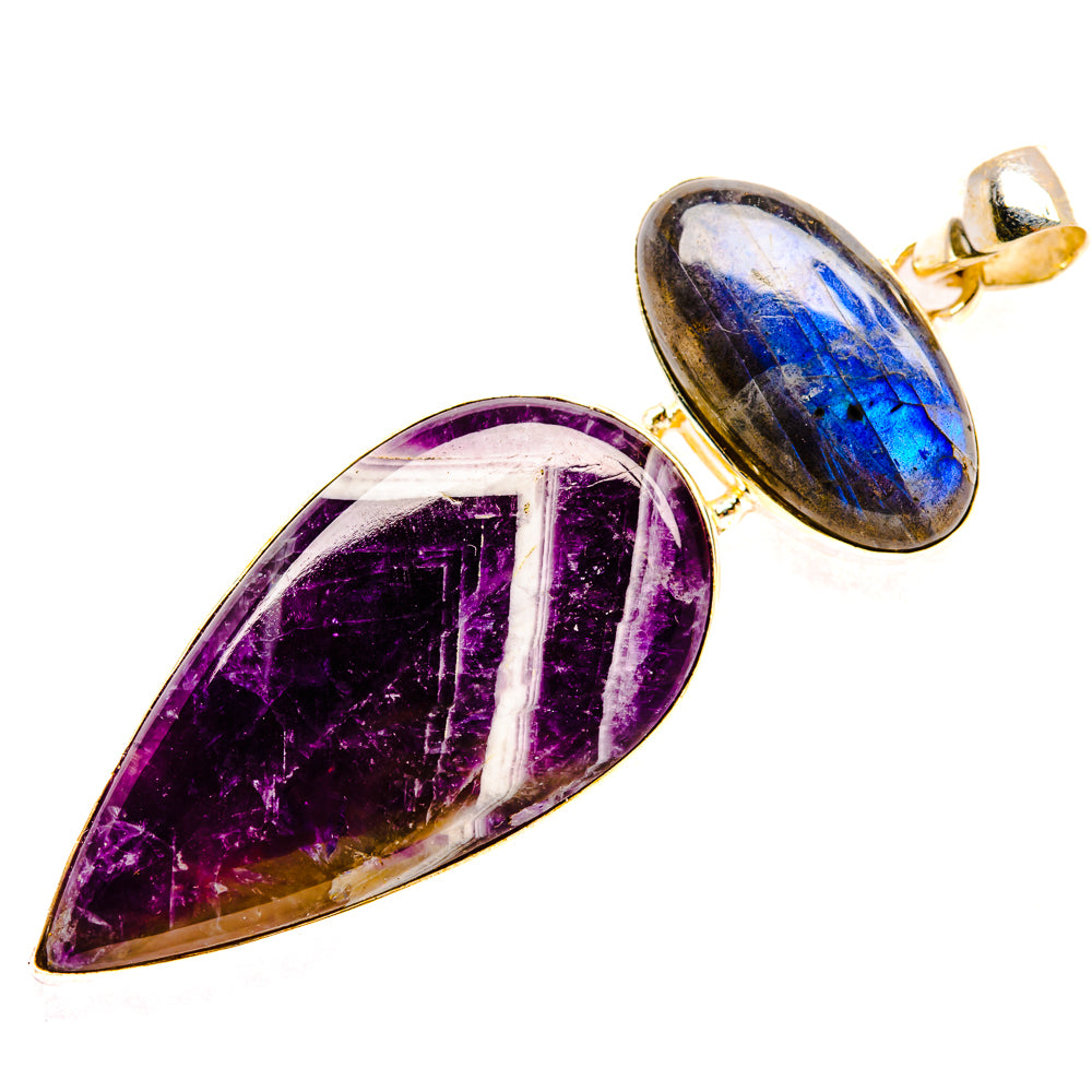 Chevron Amethyst Pendants handcrafted by Anasilvercos - PD28342 - Photo 2