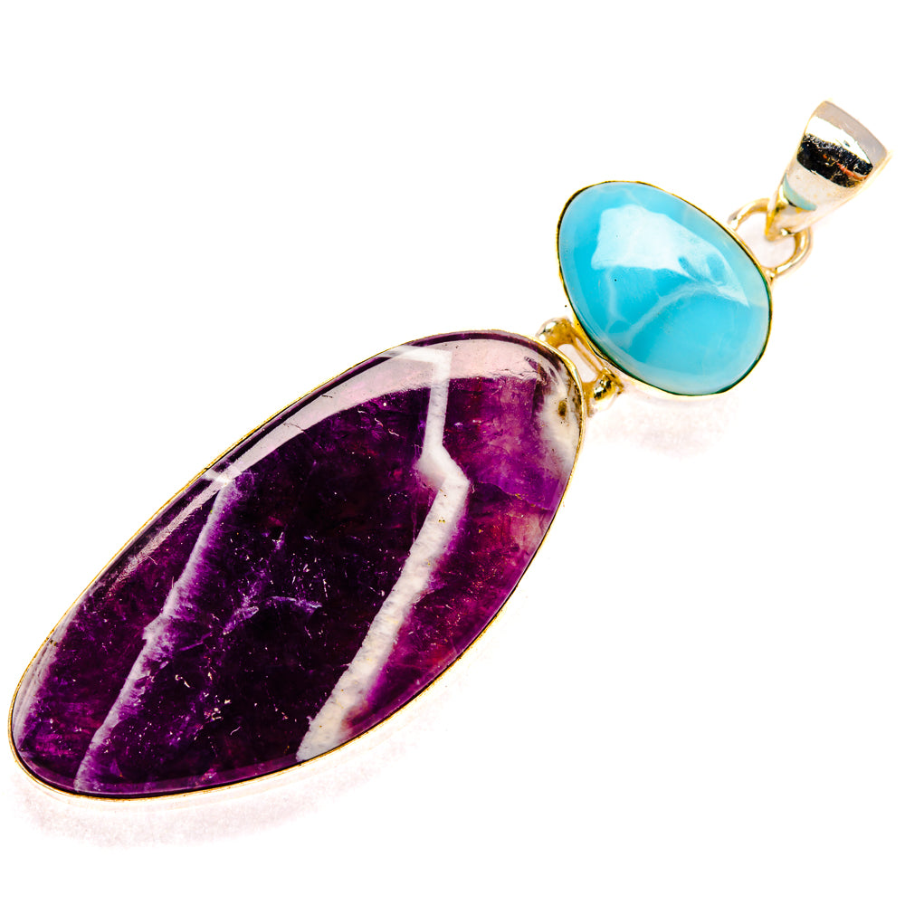 Chevron Amethyst Pendants handcrafted by Anasilvercos - PD28343 - Photo 2