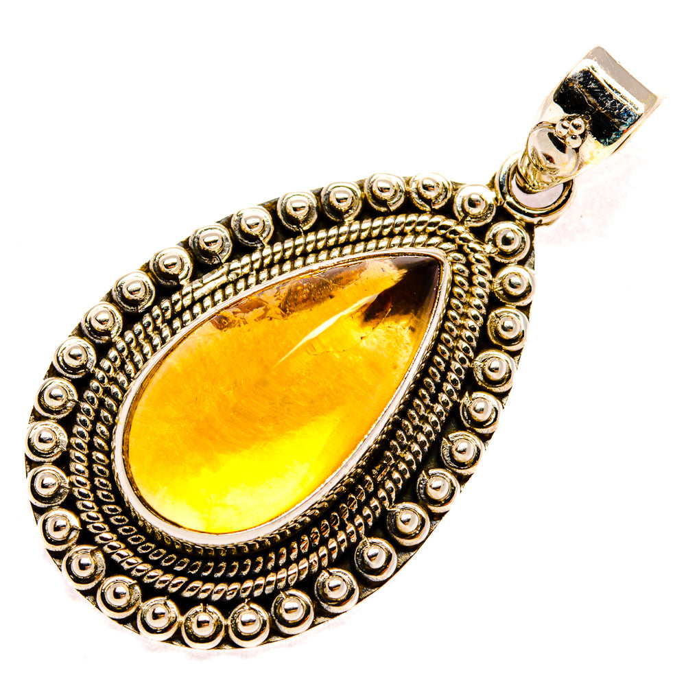 Citrine Sugarloaf Pendants handcrafted by Anasilvercos - PD28389 - Photo 2