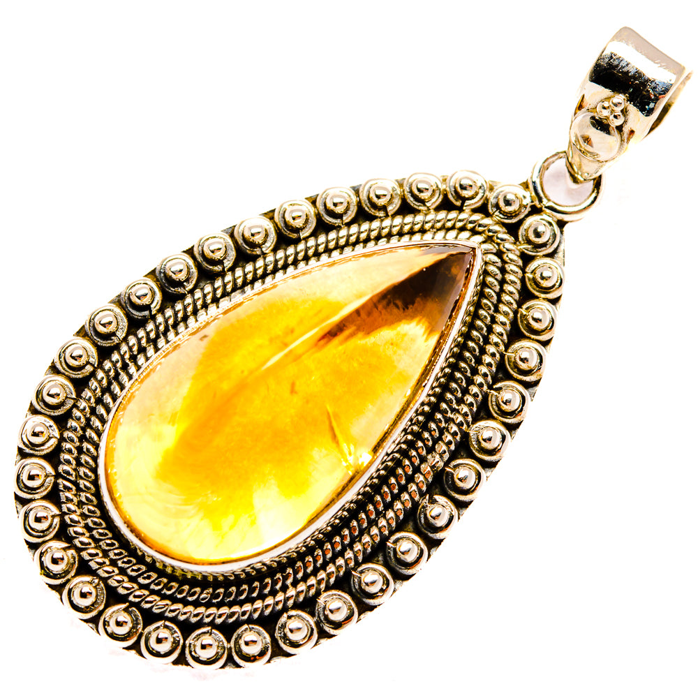 Citrine Sugarloaf Pendants handcrafted by Anasilvercos - PD28390 - Photo 2