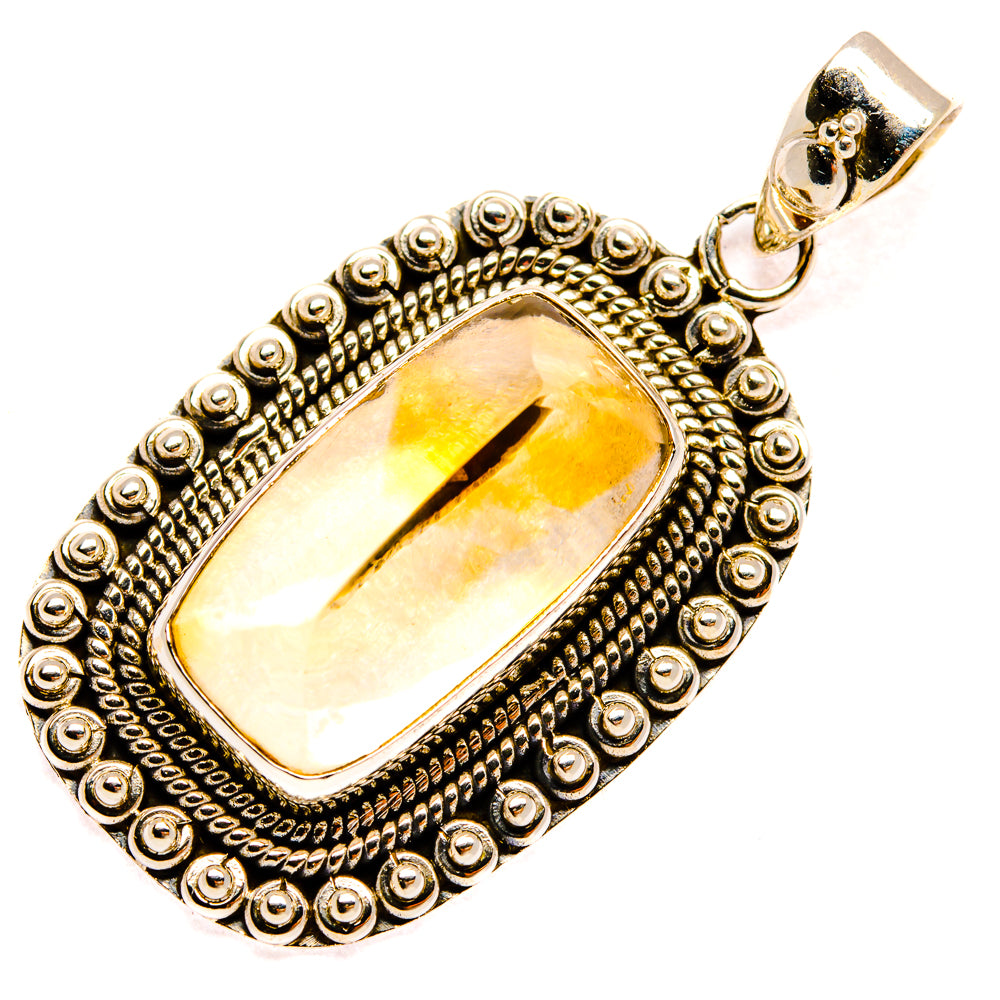 Citrine Sugarloaf Pendants handcrafted by Anasilvercos - PD28392 - Photo 2