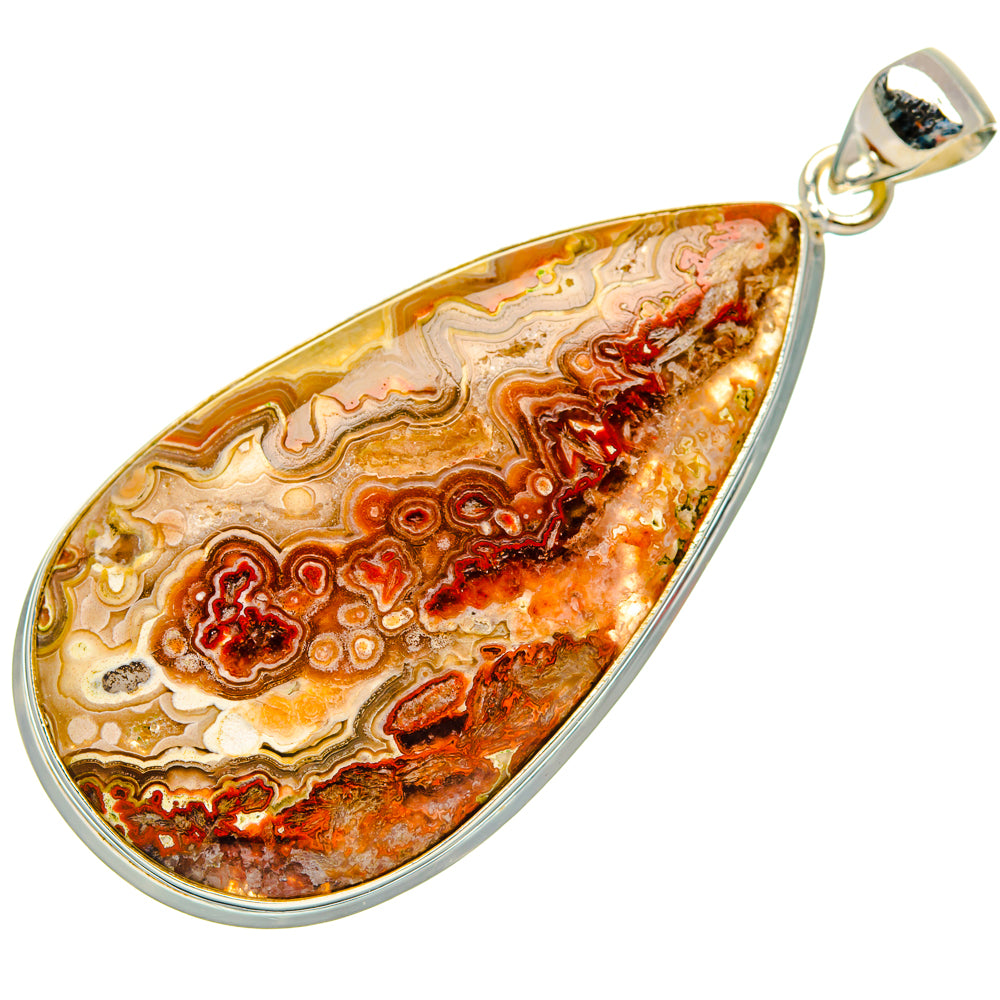 Crazy Lace Agate Pendants handcrafted by Anasilvercos - PD28406 - Photo 2