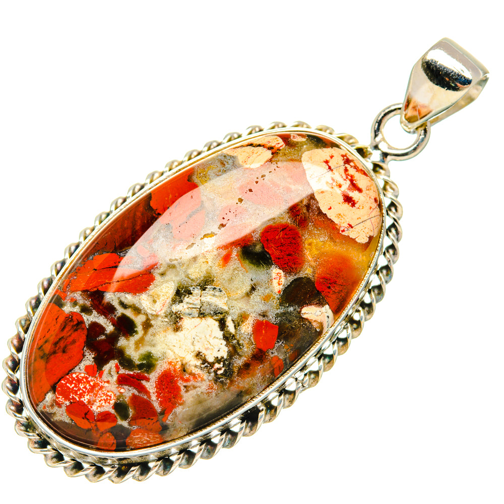 Brecciated Red Jasper Pendants handcrafted by Anasilvercos - PD28420 - Photo 2