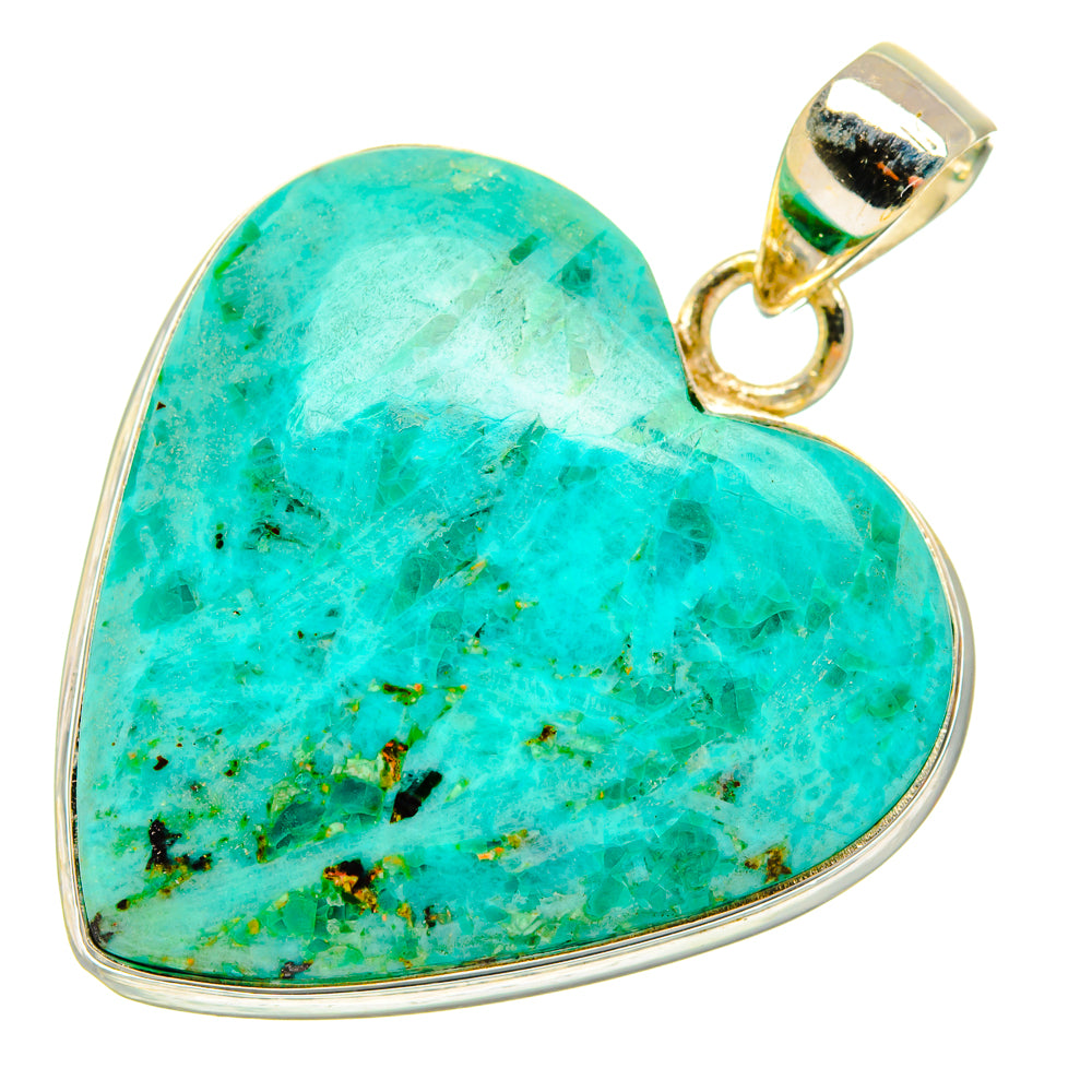 Peruvian Chrysocolla Pendants handcrafted by Anasilvercos - PD28430 - Photo 2