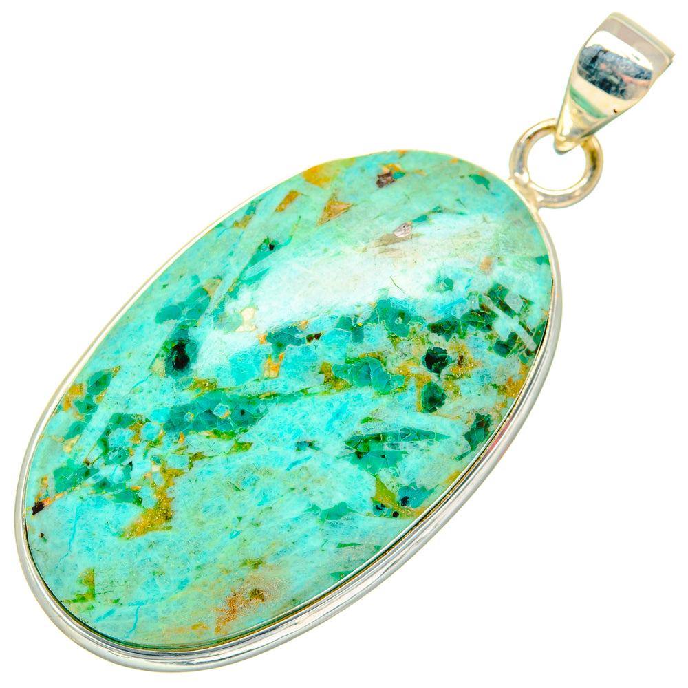 Peruvian Chrysocolla Pendants handcrafted by Anasilvercos - PD28476 - Photo 2