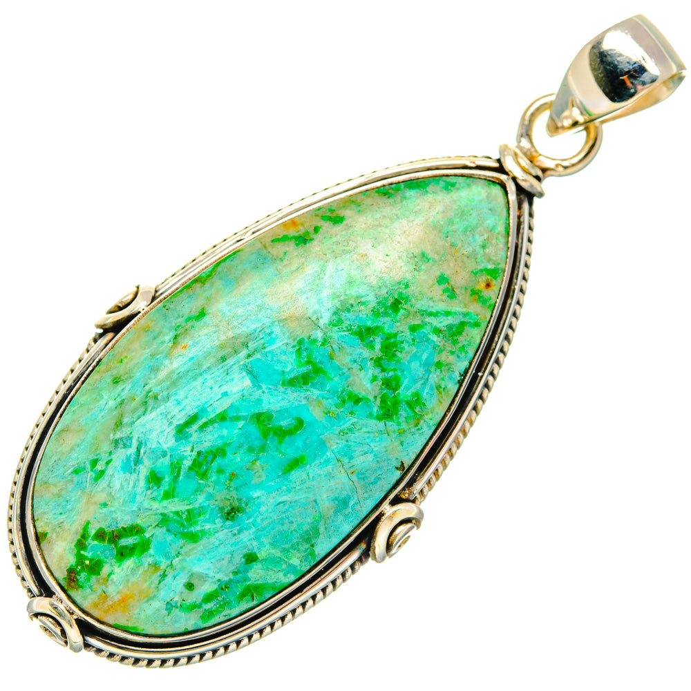 Peruvian Chrysocolla Pendants handcrafted by Anasilvercos - PD28477 - Photo 2